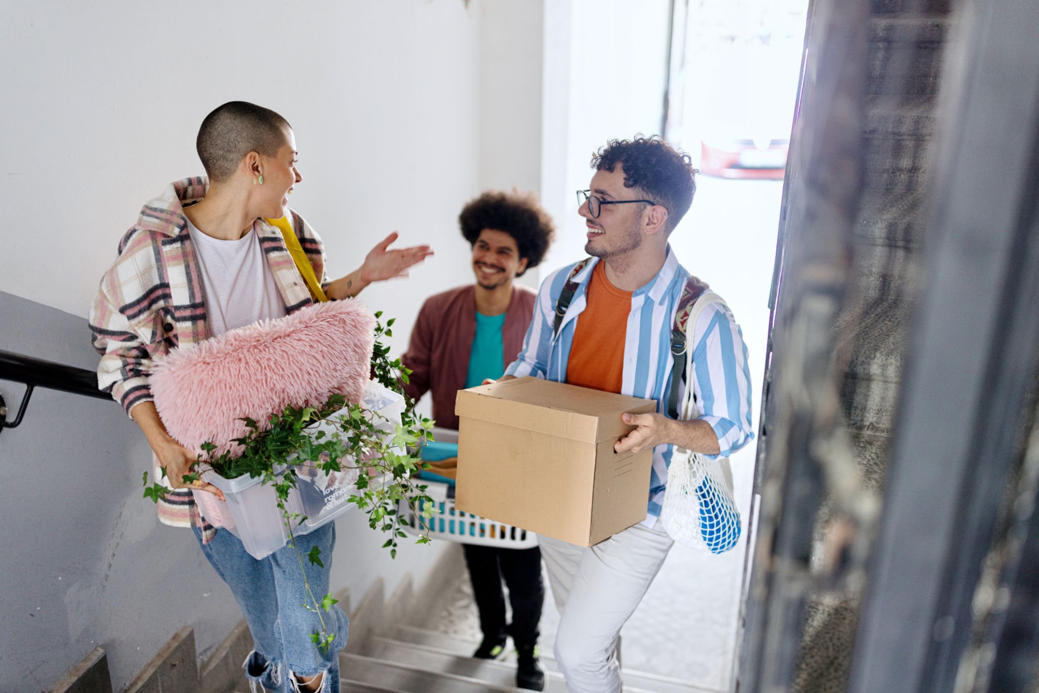 Happy tenants in new home